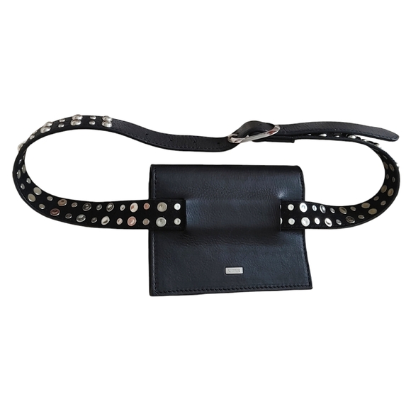 Scotch & Soda Maison Scotch Leather Heart Studded Belt Bag - Picture 2 of 16